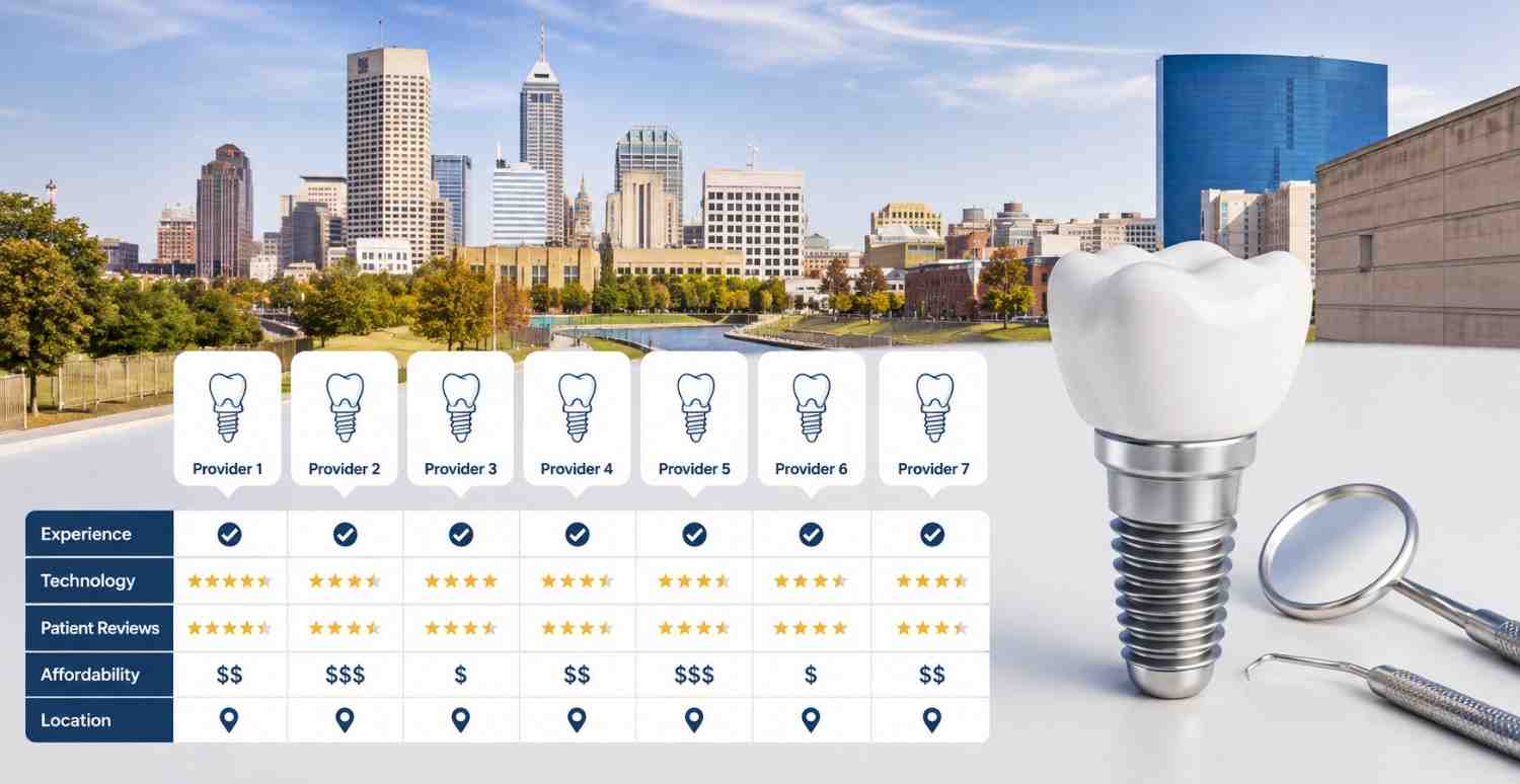 Top 7 Dental Implant Providers in Indianapolis, IN: A Side-by-Side Comparison